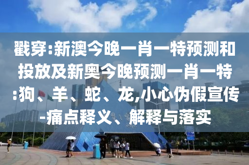 戳穿:新澳今晚一肖一特預(yù)測和投放及新奧今晚預(yù)測一肖一特:狗、羊、蛇、龍,小心偽假宣傳-痛點(diǎn)釋義、解釋與落實(shí)