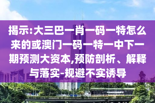 揭示:大三巴一肖一碼一特怎么來的或澳門一碼一特一中下一期預(yù)測大資本,預(yù)防剖析、解釋與落實(shí)-規(guī)避不實(shí)誘導(dǎo)