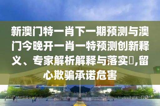 新澳門特一肖下一期預(yù)測(cè)與澳門今晚開一肖一特預(yù)測(cè)創(chuàng)新釋義、專家解析解釋與落實(shí)?,留心欺騙承諾危害