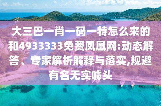 大三巴一肖一碼一特怎么來的和4933333免費(fèi)鳳凰網(wǎng):動態(tài)解答、專家解析解釋與落實(shí),規(guī)避有名無實(shí)噱頭