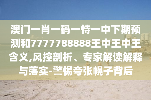 澳門一肖一碼一恃一中下期預測和7777788888王中王中王含義,風控剖析、專家解讀解釋與落實-警惕夸張幌子背后