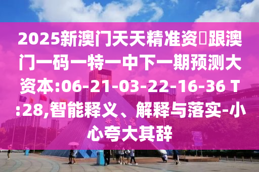 2025新澳門天天精準(zhǔn)資枓跟澳門一碼一特一中下一期預(yù)測大資本:06-21-03-22-16-36 T:28,智能釋義、解釋與落實(shí)-小心夸大其辭
