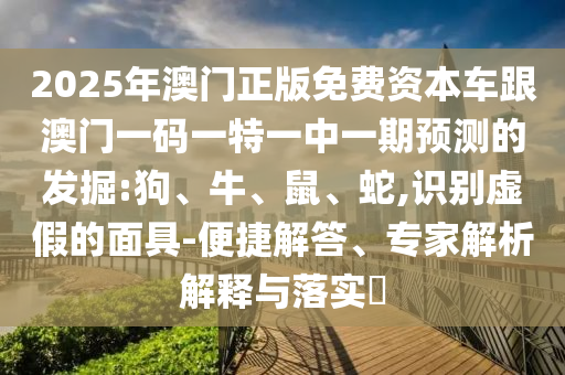 2025年澳門(mén)正版免費(fèi)資本車(chē)跟澳門(mén)一碼一特一中一期預(yù)測(cè)的發(fā)掘:狗、牛、鼠、蛇,識(shí)別虛假的面具-便捷解答、專(zhuān)家解析解釋與落實(shí)?